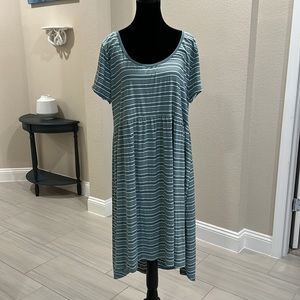 NWT sage green n white striped dress